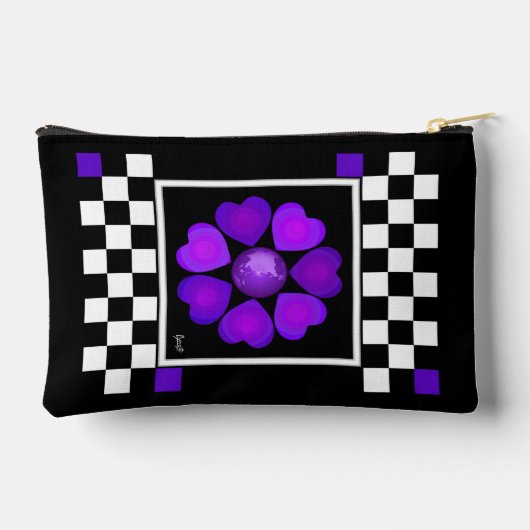 B&W paarse harten kloppen Etui (Achterkant)