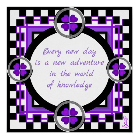 B&W paarse harten kloppen Perfect Poster (Voorkant)