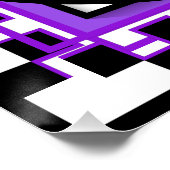 B&W paarse harten kloppen Perfect Poster (Hoek)