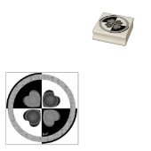 B&W paarse harten kloppen Rubberstempel (Gestempeld)