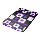 B&W Paarse harten met Bath Mat (Gekanteld)