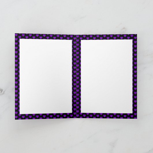 B&W Paarse harten met blanco kaart (Binnen)