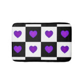 B&W Paarse harten slaan Badmat (Voorkant)