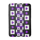 B&W Paarse harten slaan Badmat (Voorkant Verticaal)