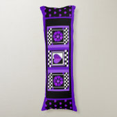 B&W Paarse harten slaan Bodempijp Lichaamskussen (Voorkant Verticaal)