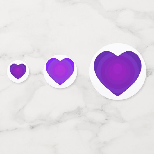 B&W Paarse harten slaan Confetti (Achterkanten)