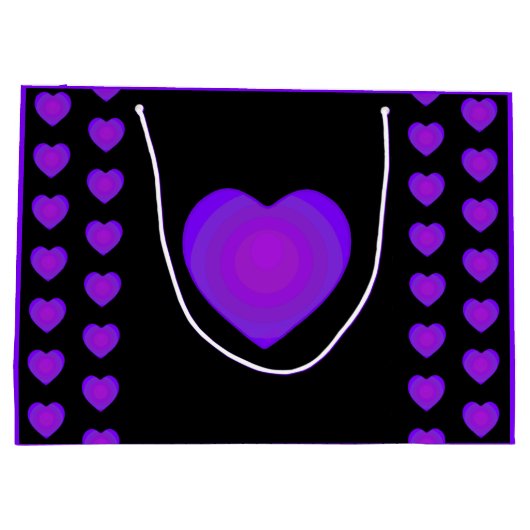 B&W Paarse harten slaan Groot Cadeauzakje (Achterkant)