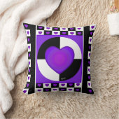 B&W Paarse harten slaan Kussen (Deken)