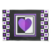 B&W Paarse harten slaan Kussensloop (Voorkant)