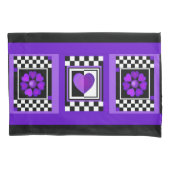 B&W Paarse harten slaan Kussensloop (Voorkant)