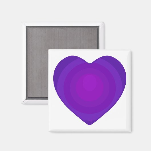 B&W Paarse harten slaan Magneet (Voorkant / Achterkant)