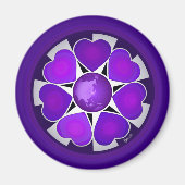 B&W Paarse harten slaan Magneet (Voorkant)