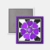 B&W Paarse harten slaan Magneet (Voorkant / Achterkant)