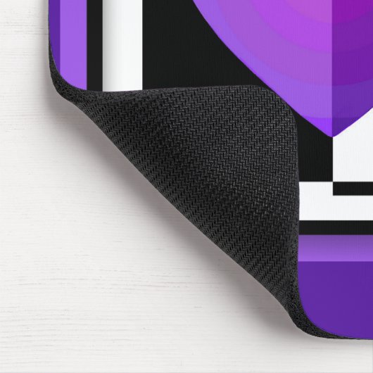 B&W Paarse harten slaan Muismat (Hoek)