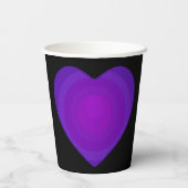 B&W Paarse harten slaan Papieren Bekers (Achterkant)