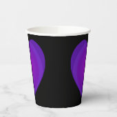 B&W Paarse harten slaan Papieren Bekers (Links)