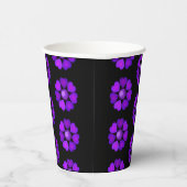 B&W Paarse harten slaan Papieren Bekers (Rechts)