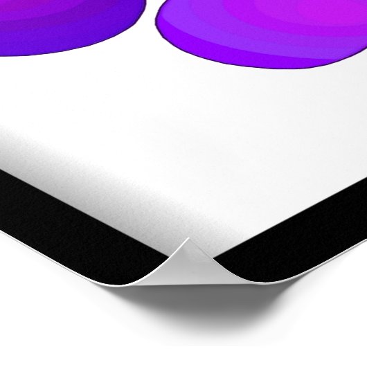 B&W Paarse harten slaan Poster (Hoek)