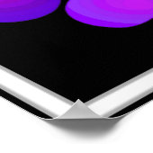 B&W Paarse harten slaan Poster (Hoek)