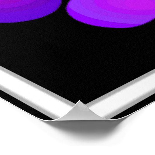 B&W Paarse harten slaan Poster (Hoek)