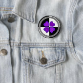 B&W Paarse harten slaan Ronde Button 5,7 Cm (In situ)