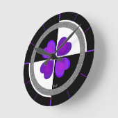 B&W Paarse harten slaan Ronde Klok (Hoek)