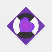 B&W Paarse harten slaan Servet (Hoek)