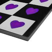 B&W Paarse harten slaan Snijplank (Hoek)