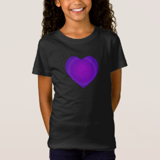 B&W Paarse harten slaan T-shirt