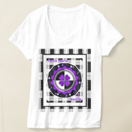 B&W Paarse harten slaan T-shirt