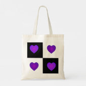 B&W Paarse harten slaan Tote Bag (Achterkant)