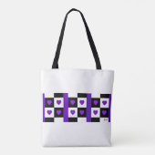 B&W Paarse harten slaan Tote Bag (Achterkant)