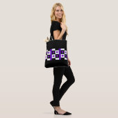 B&W Paarse harten slaan Tote Bag (Op model)