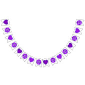 B&W Paarse harten slaan Vlaggetjes (Alle)