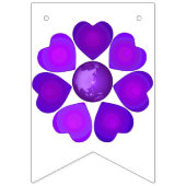 B&W Paarse harten slaan Vlaggetjes (Tweede vlag)