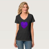 B&W Paarse Hartslag T-Shirt (Voorkant volledig)