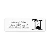 B & W Palmbomen en Sunset Return Adres Label (Voorkant)