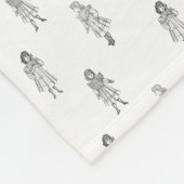 B&W  patroon meisjes Delinieator 1899 Fleece Deken (Hoek)