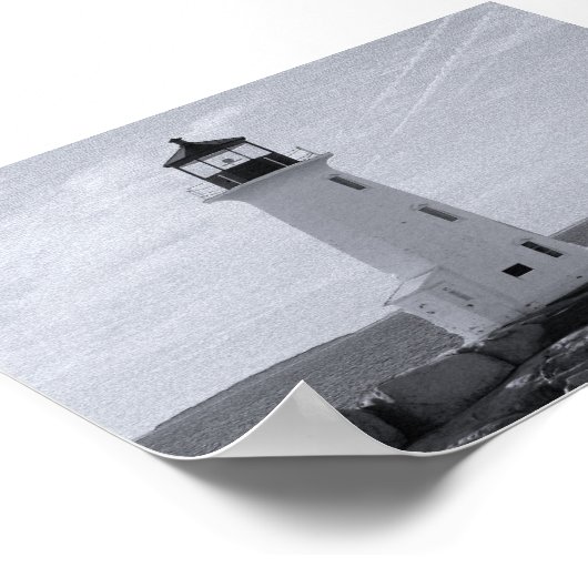 B&W Peggy's vuurtoren Poster (Hoek)