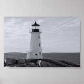 B&W Peggy's vuurtoren Poster (Voorkant)