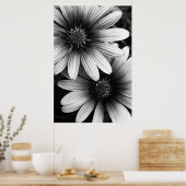 B&W Petals #6 Poster (Keuken)