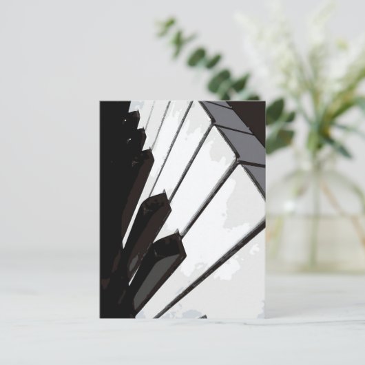 B&W-pianokussen Briefkaart (Staand voorkant)