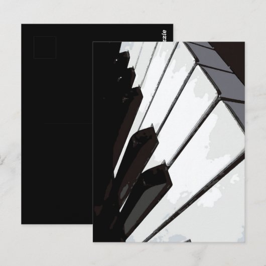 B&W-pianokussen Briefkaart (Voorkant / Achterkant)