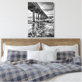 B&W pier bij zonsopgang, Californië Canvas Afdruk (Insitu (Slaapkamer))