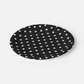 B&W-pokadots Papieren Bordje (Gekanteld)