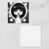 B&W Pop Surrealisme Little Doll Notitiekaartje (Voorkant / Achterkant)