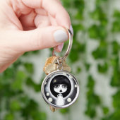 B&W Pop Surrealisme Little Doll Sleutelhanger (Hand)