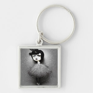 B&W Pop Surrealisme Tutu Doll Sleutelhanger