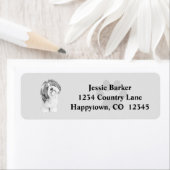 B&W Potlood Shih Tzu Return Address Label (Insitu)