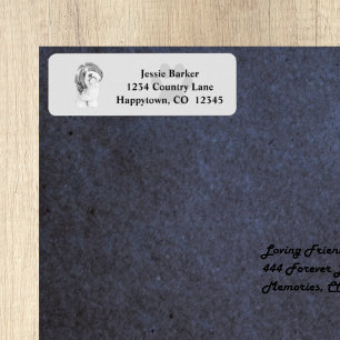 B&W Potlood Shih Tzu Return Address Label